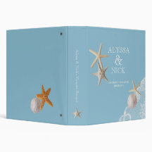 Starfish and Lace Beach Recipes Vinyl Binders