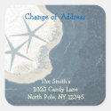 Starfish and Ocean Change of Address Square Sticker
