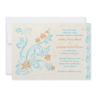 Starfish and Water Destination Wedding Invitation invitation