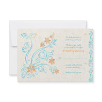 Starfish and Water Destination Wedding Reply Card Announcements