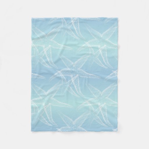 Starfish Aqua Blue Beach Fleece Blanket Zazzle