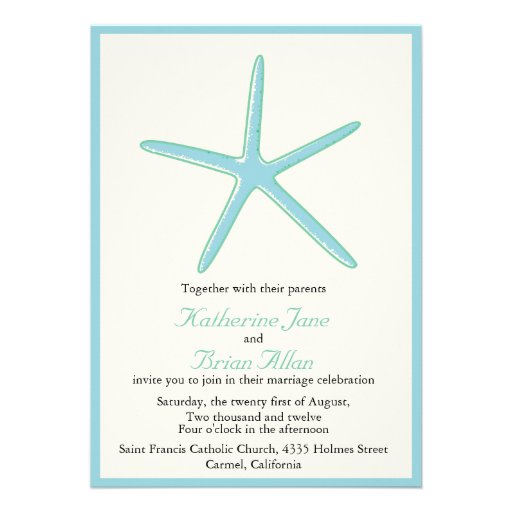Starfish - Aquamarine Wedding invitations