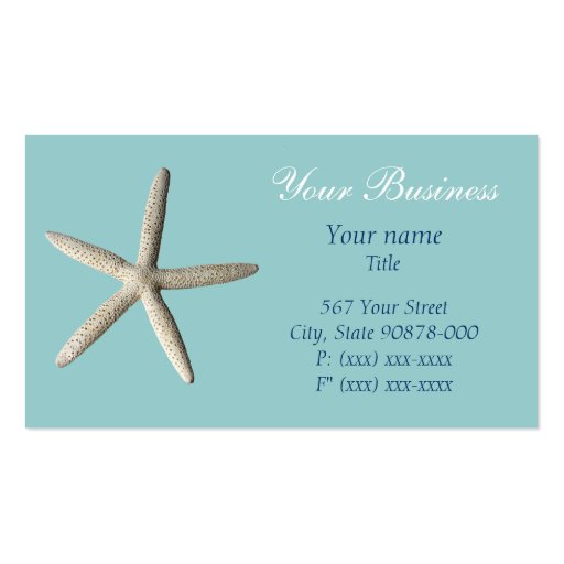 Starfish beach Business Card (front side)