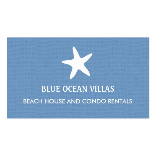 Starfish Beach Business Card (front side)