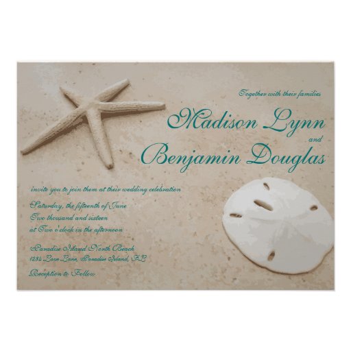 Starfish Beach Destination Wedding Invitations