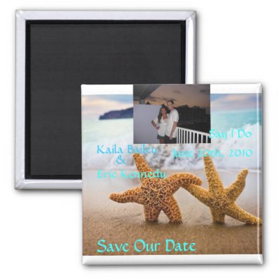 Starfish Beach Save the Date Photo Magnet