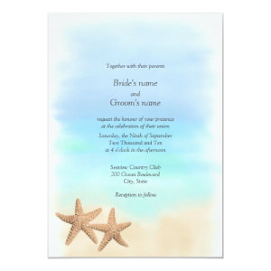Starfish Beach Theme Wedding Invitations 5