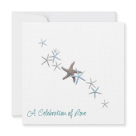 5.25x5.25 - Starfish beach wedding invitations.  Square template cards are flat and printed on both sides with template areas on reverse for wedding information.  Front design has a diagonal line of pencil sea stars in blue and brown with 2 symbolic (of the couple) starfish in the center.  Text is brown and this card matches items in the *Sea Stars design line. ** This square size invitation will require more postage and the paper shown is "linen", which you may change in the box to the right under "options".  Read more about zazzle invitations at my Help Center page. ♥ Bridal shower invitations♥5x7, Flat Wedding InvitationsThese 2up cards will need to be cut and envelopes purchased, but as 5x3.5 size, they will fit inside the invitation above.Include a phone and/or e-mail response card in place of a mailable card: ♥ Response enclosure cards View the 5x7 invitation below:  