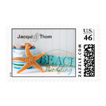 Starfish Beach Wedding Stamps