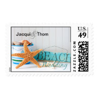 Starfish Beach Wedding Stamps
