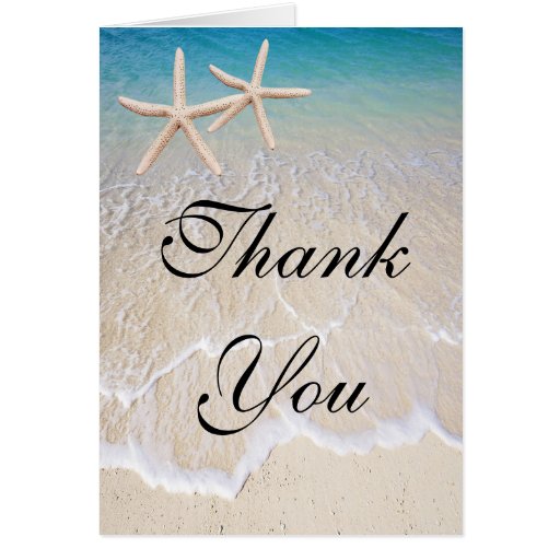 Starfish Beach Wedding Thank You Card Zazzle