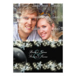 Starfish black white blue wedding custom announcement