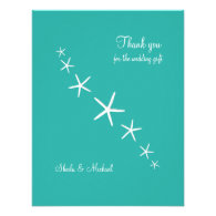 Starfish Blue Lagoon Small Thank You Cards Custom Announcements