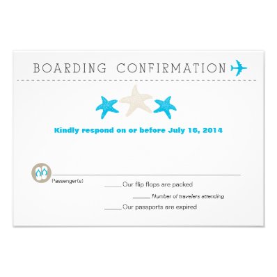 Starfish Boarding Pass RSVP Card