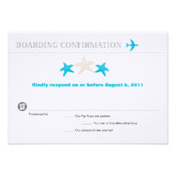 Starfish Boarding Pass RSVP Card Personalized Invitation