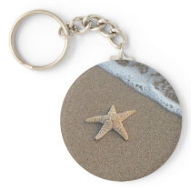 Starfish by the beach keychains