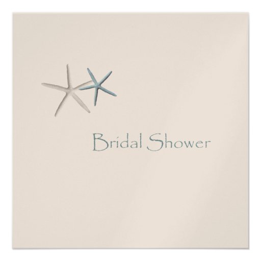 Starfish Champagne Bridal Shower Invitations