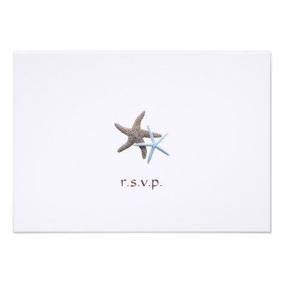 Starfish Couple 3x5 Invitation Reply Card