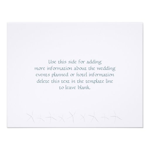 Starfish Couple Flat 4x5 Inch Enclosure Cards Custom Announcements
