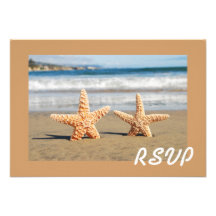 Starfish Couple on the Beach RSVP Card