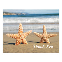 Starfish Couple on the Beach Thank You Card Invite