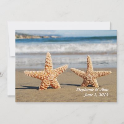 Starfish Couple On The Beach Wedding Invitation