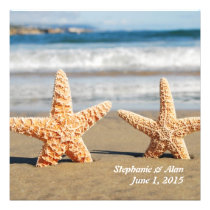 Starfish Couple On The Beach Wedding Invitation invitations