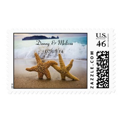 Starfish Couple Wedding Stamp