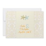 Starfish + damask Wedding Invitations