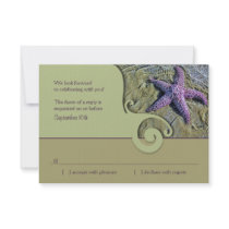 Starfish Destination Wedding RSVP Reply Card Personalized Announcements