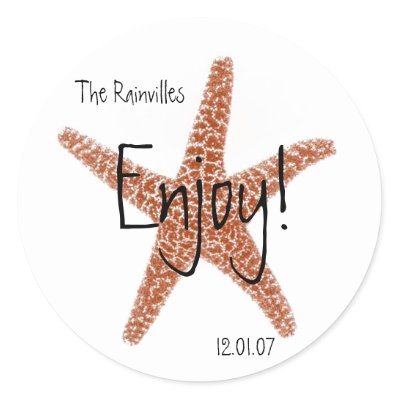 Starfish Favor Stickers