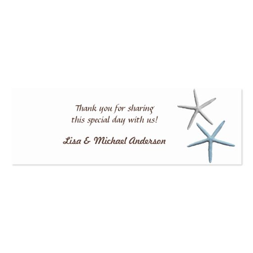 Starfish Favor Tag Thank You Cards Business Card Templates
