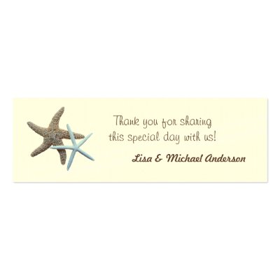 Starfish Favor Tag Thank You Cards Business Cards