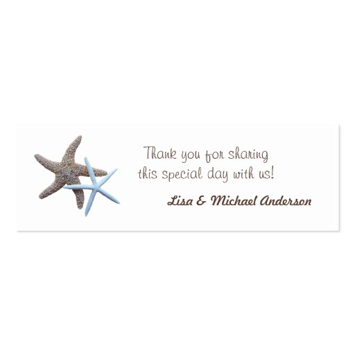 Starfish Favor Tag Thank You Cards Business Cards (front side)