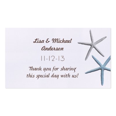 thank you gifts for guests. Starfish Favor Thank You Cards