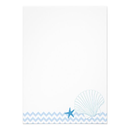 Starfish Garden Chevron Bridal Shower Invitations