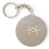 Starfish in Heart Keychain