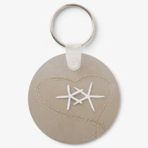 Starfish in Heart Keychain