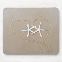 Starfish in Heart Mousepad
