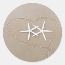 Starfish in Heart Sticker
