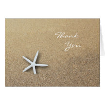 Starfish in the Sand, Blank Thank You Note Card