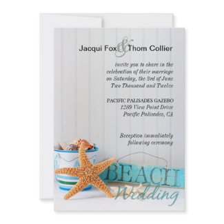 Starfish Informal Beach Wedding zazzle_invitation