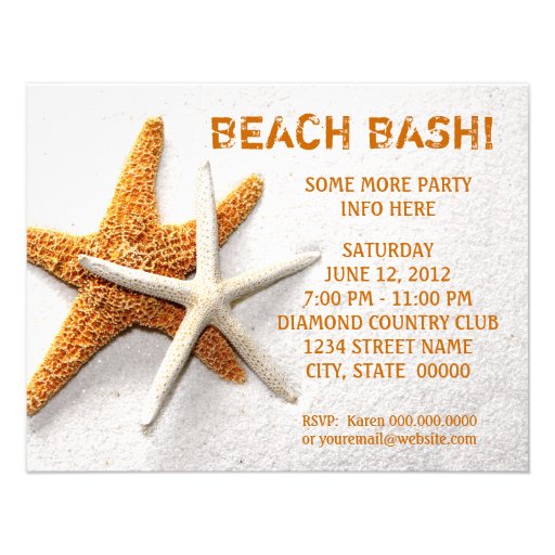 Starfish Invitations
