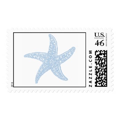 Starfish - light ble postage stamp