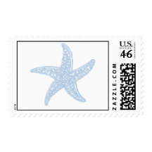 Starfish - light ble postage stamp