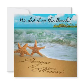 Starfish Lovers ASK TO HAVE YOUR NAMES PUT IN SAND zazzle_invitation