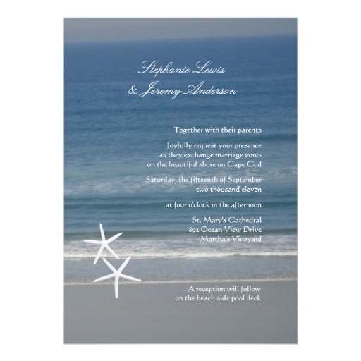 Starfish Ocean Custom Wedding Invitations