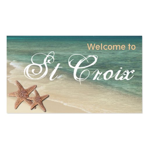 Starfish Ocean Gift tag :: Welcome to St Croix Business Card Template (front side)