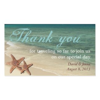 Starfish Ocean Thank You Tag Double-Sided Standard Business Cards (Pack Of 100)