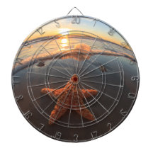 Starfish on Beach at Sunset Dartboard